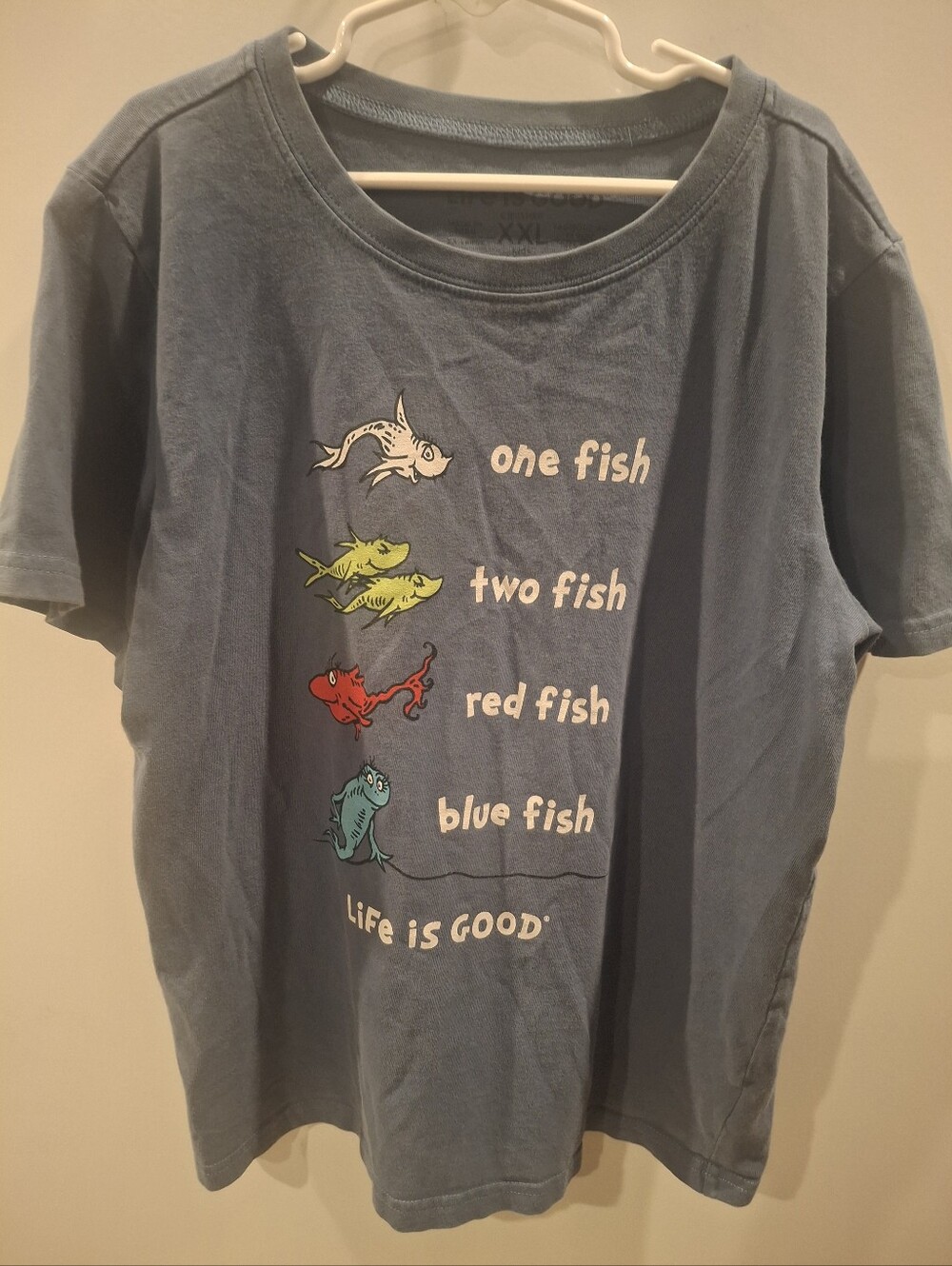 Life Is Good Dr SUESS one fish Two Fish Tee